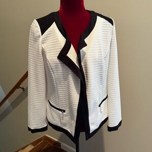 Chico’s Women's Black and White Jacket - Size 0